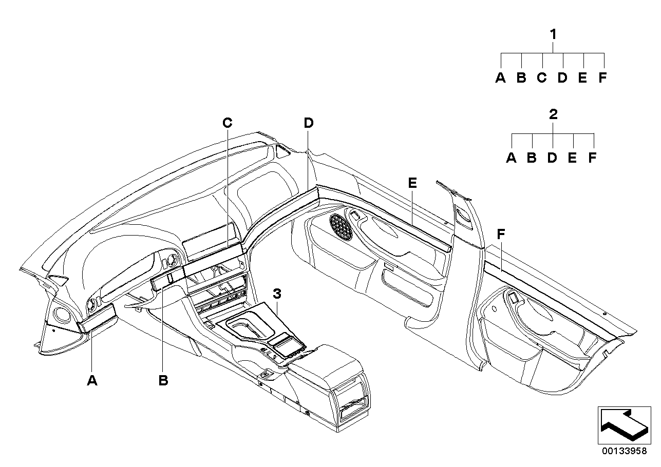 BMW 51167047858 BASE OF CENTER CONSOLE