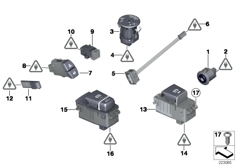 BMW 61319385030 Parking Brake Switch