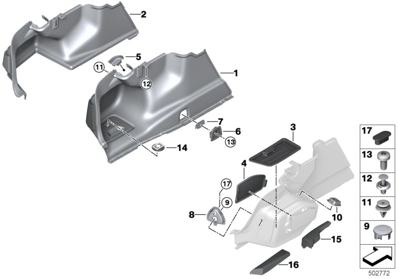 BMW 51477344689 Pad, Side Member, Left