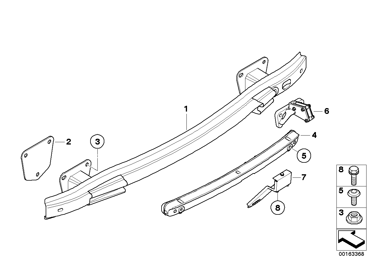 BMW 51128051589 Carrier, Bumper Rear