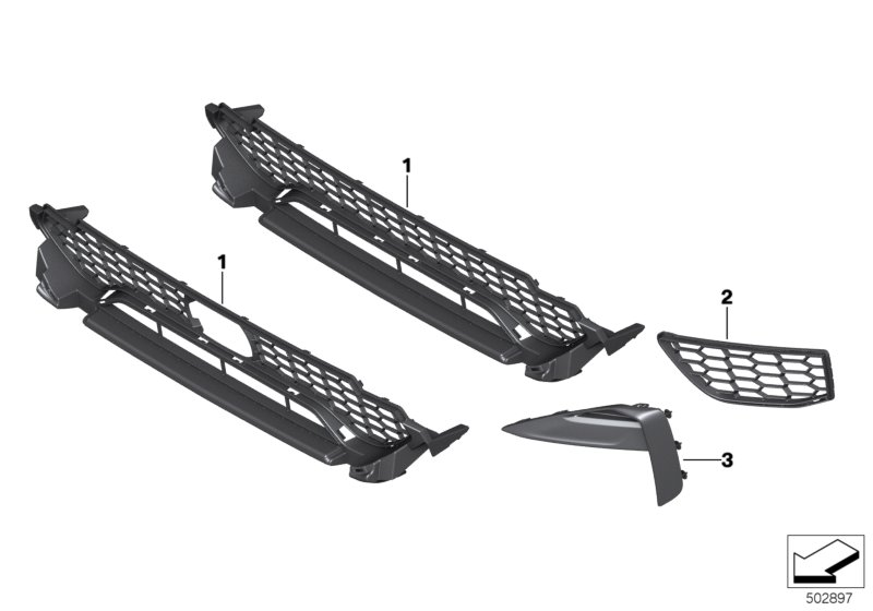 BMW 51118077062 TRIM, AIR DUCT, CARBON, RIGH