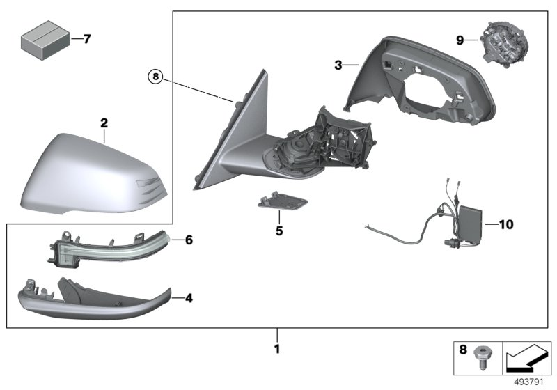 BMW 67139491189 MIRROR ELECTRONICS, LEFT