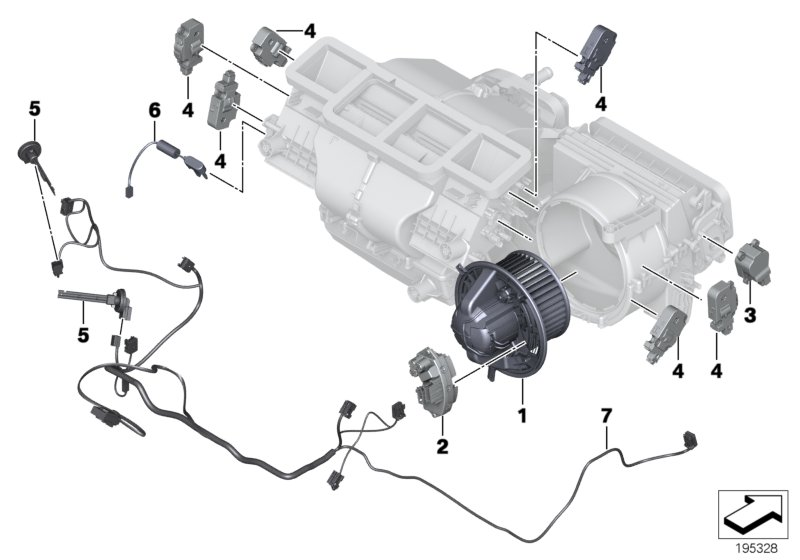 BMW 64116956707 Actuator, Fresh Air Recirc.