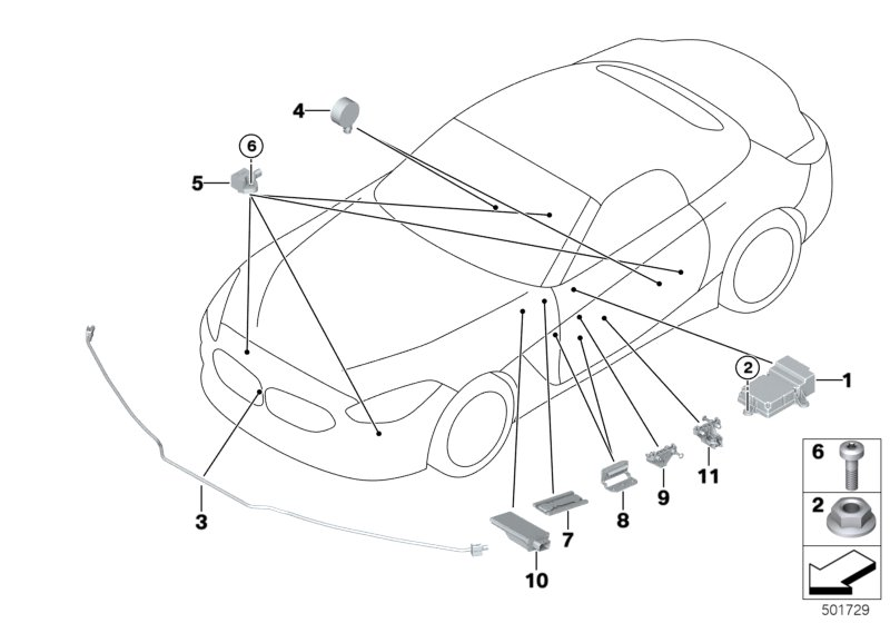 BMW 65766997029 SENSOR FOR PEDESTRIAN PROTEC