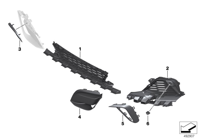 BMW 51118093094 TRIM ON GRILL, SIDE, RIGHT