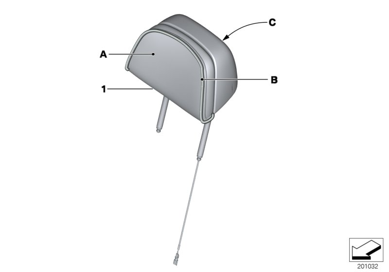 BMW 52107975878 Headrest Comfort, Leather