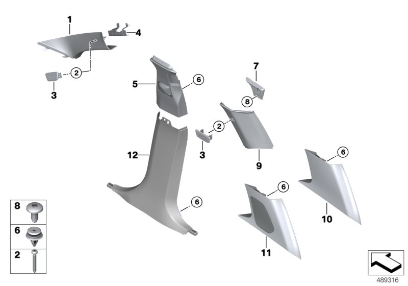 BMW 51417396402 DEFORMATION PANEL, A-PILLAR