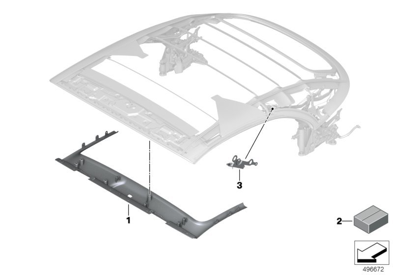 BMW 54347947292 SET, TRIM PANEL, ROOF FRAME