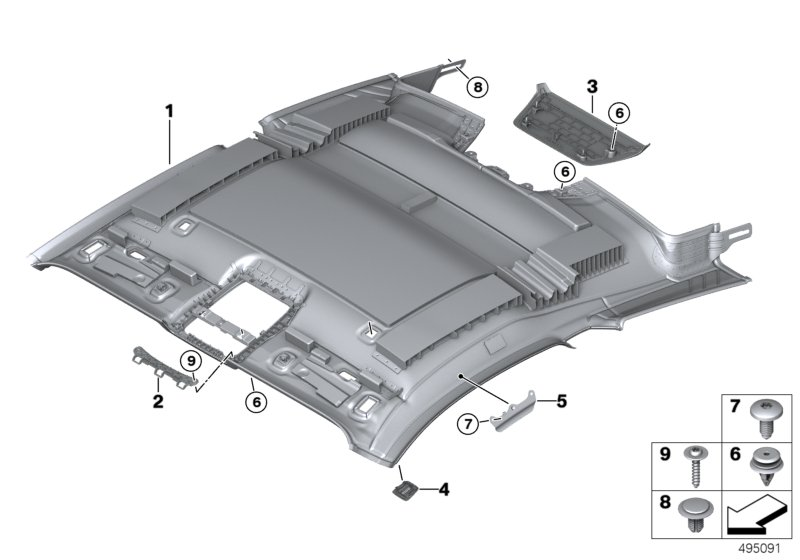 BMW 51449460498 HEADLINING