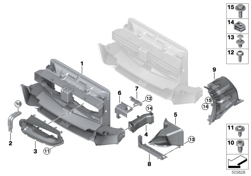 BMW 51138747745 AIR DUCT WITH FLAP CONTROL