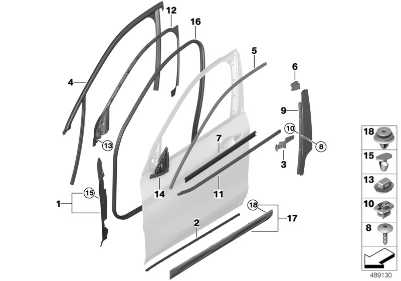 BMW 51337446693 COVER, COLUMN B, DOOR, FRONT