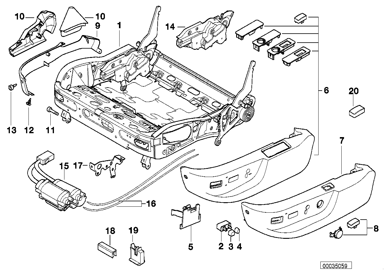 BMW 52108207552 Cover, Switch, Backrest Top Adjustment