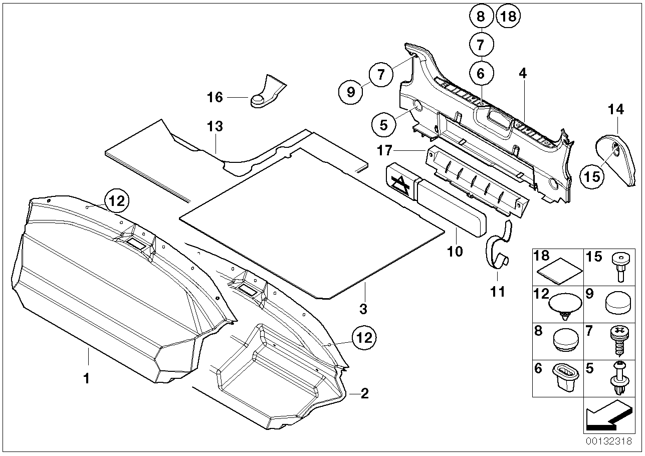 BMW 51478398963 Trim Panel, Trunk Partition