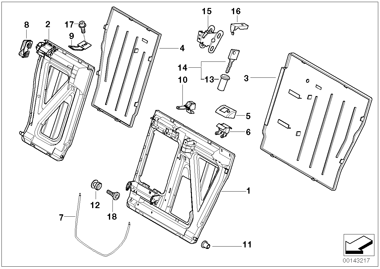 BMW 52202698285 Trim Backrest, Left