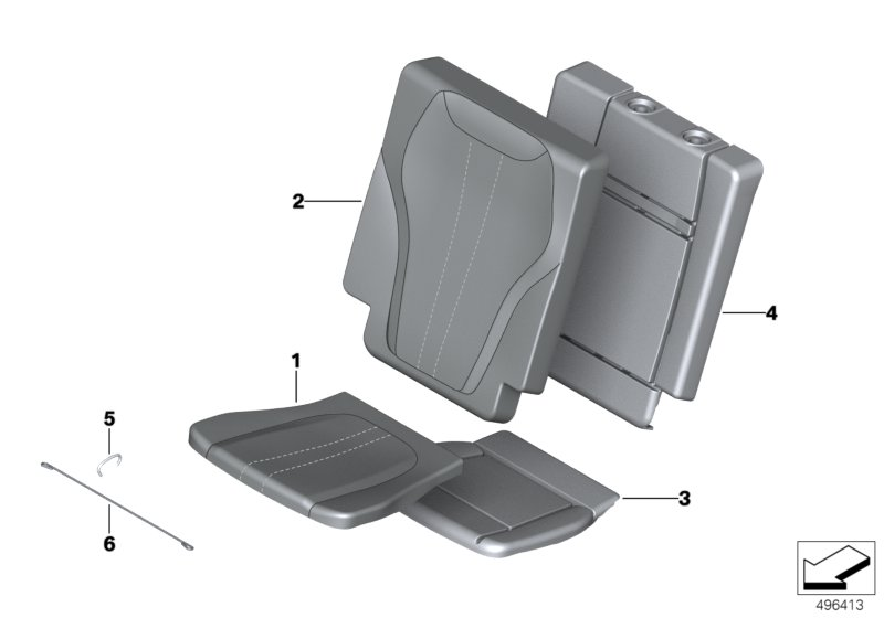 BMW 52307443467 FOAM RUBBER PAD, SEAT, REAR