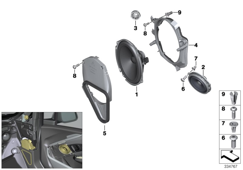 BMW 65139283789 Adapter Plate, Speaker, Left
