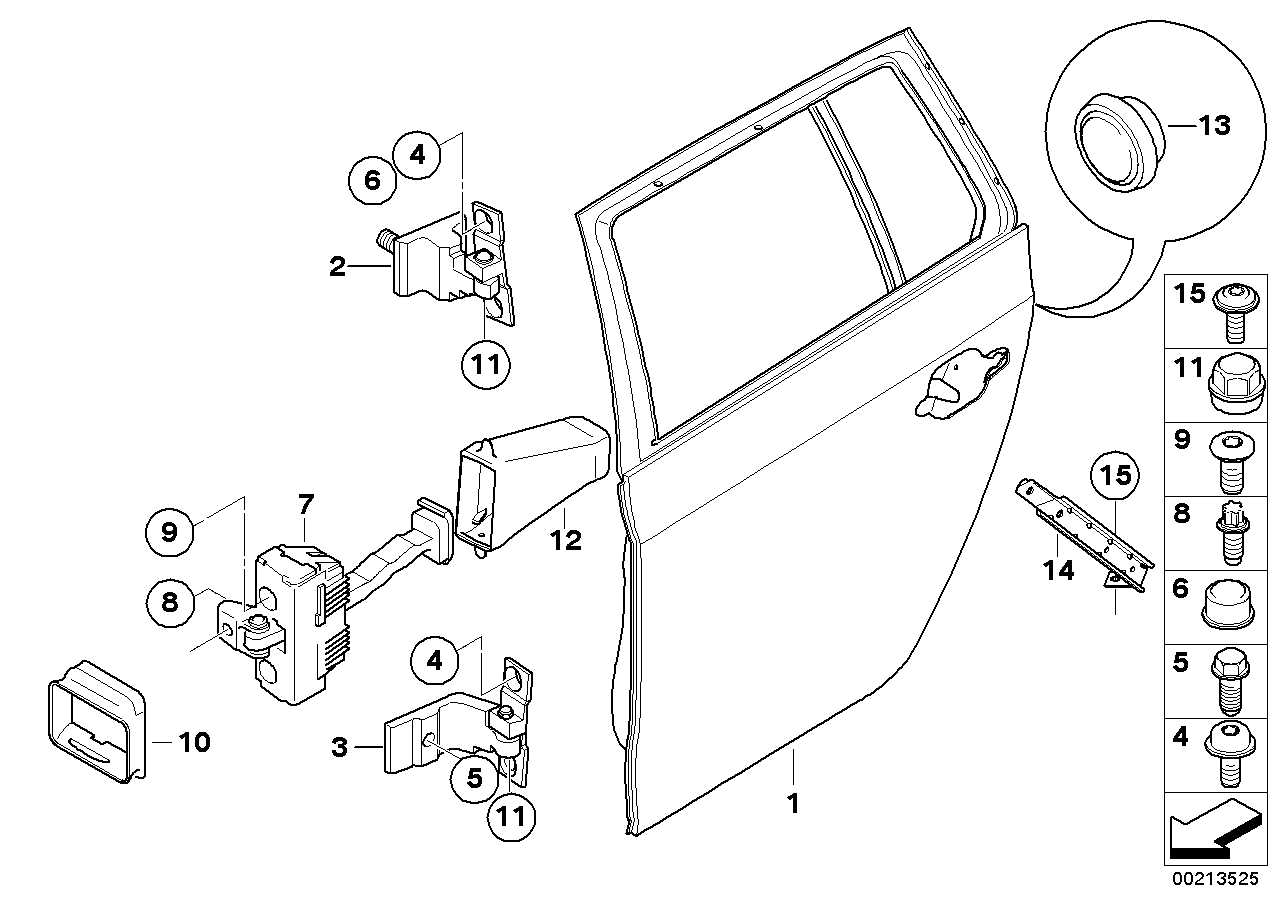 BMW 41527158501 Door, Rear Left