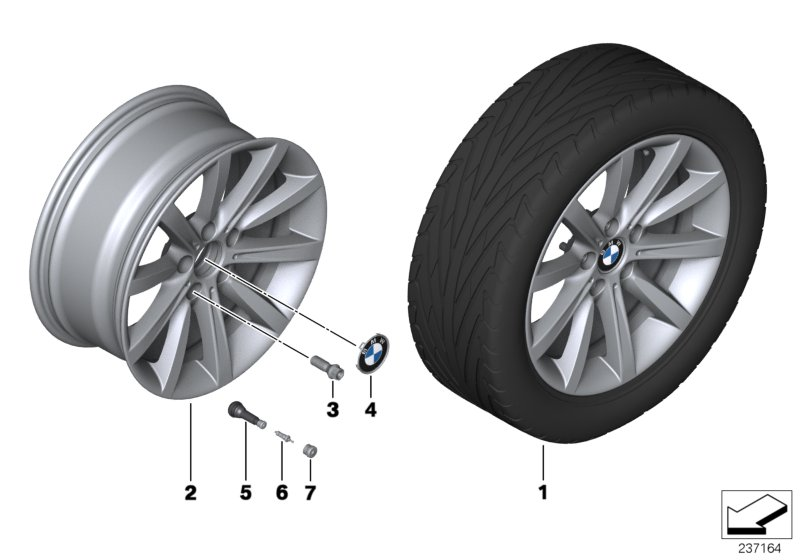 BMW 36116867128 Light Alloy Rim, Black