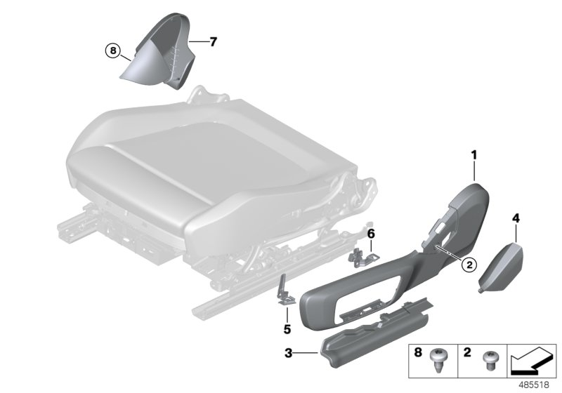 BMW 52107469670 COVER, TRIM, SEAT, OUTER RIG