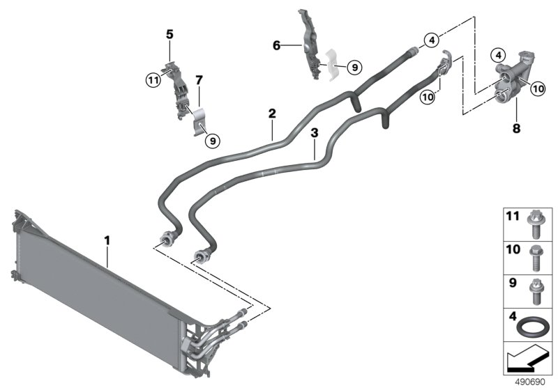 BMW 17229894175 Transmission Oil Cooler Line