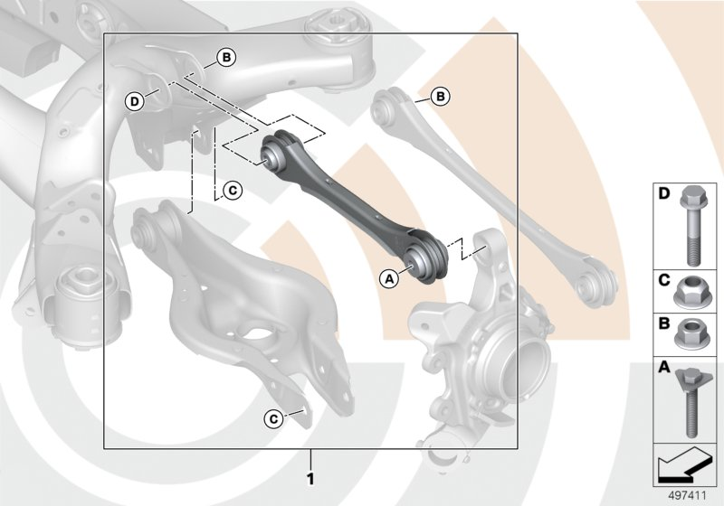 BMW 33322466804 REPAIR KIT WISHBONE, REAR RI