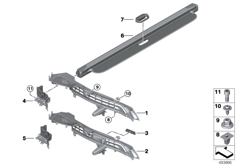 BMW 51479479531 CLIP, WAISTRAIL, LEFT