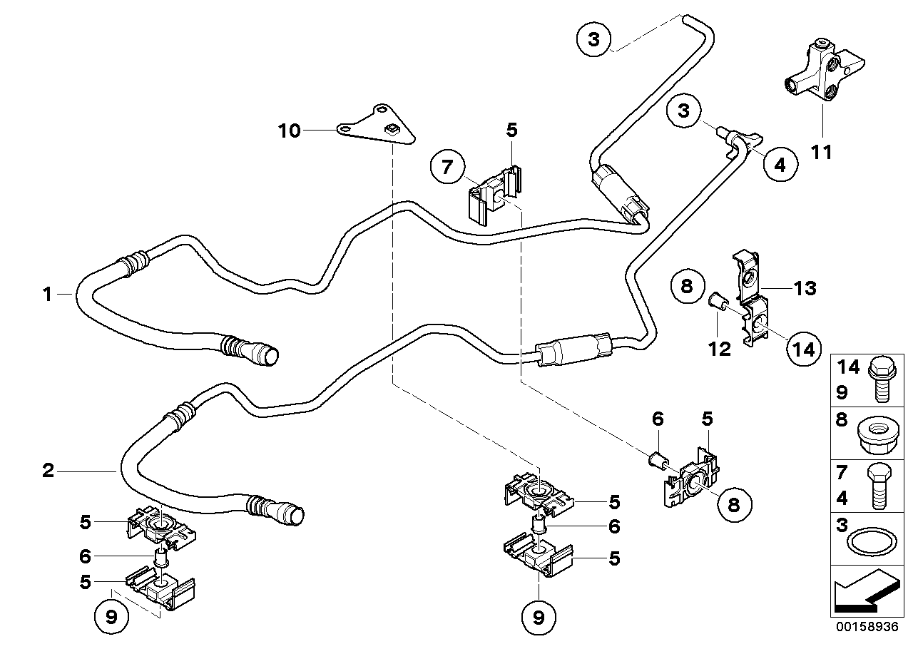 BMW 17227961446 Transmission Oil Cooler Line, Return