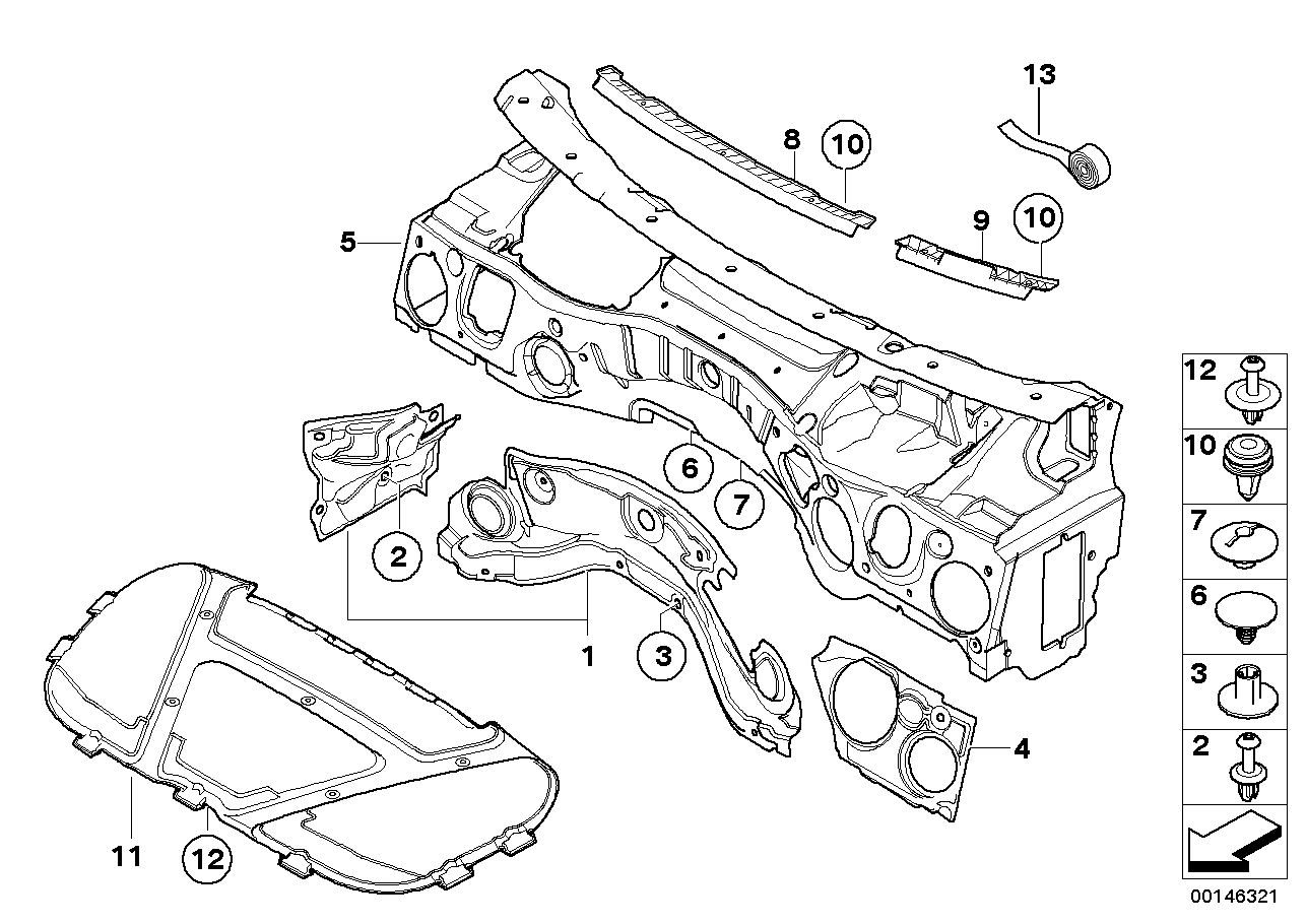 BMW 51486955861 Sound Insulation For Apron