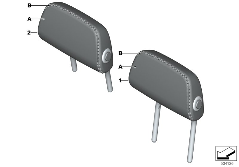 BMW 52207993217 FOLDING HEADREST, LEATHER, O