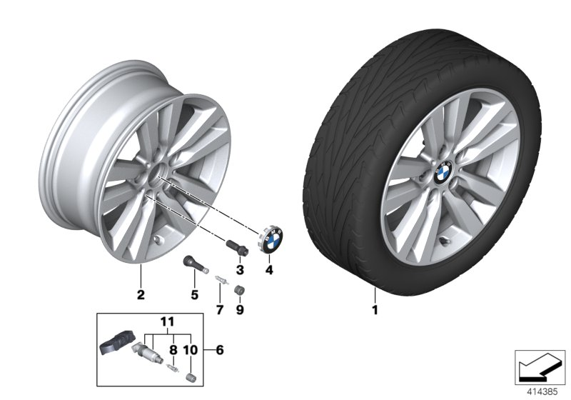 BMW 36116866303 Light Alloy Rim Ferricgrey