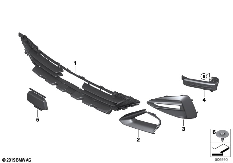 BMW 51119463087 AIR INLET FINISHER, LEFT