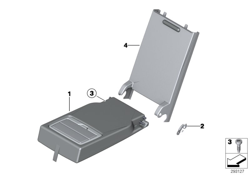 BMW 52209108345 ARMREST, LEATHER, REAR CENTE