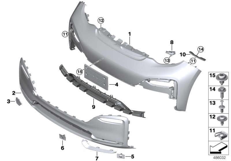 BMW 51117462342 Bumper Trim Front Painted