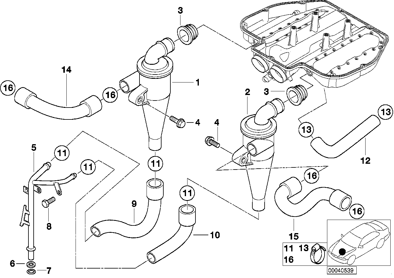 BMW 11151407310 Oil Pipe Outlet