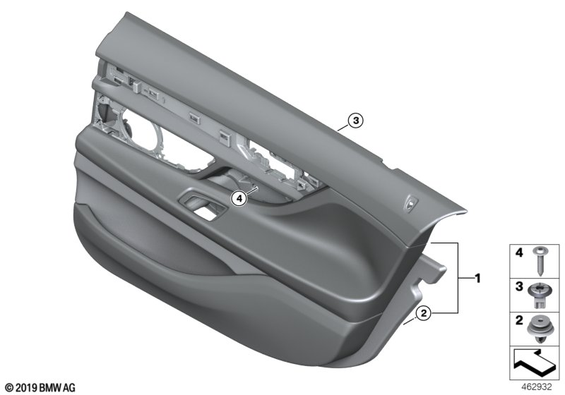 BMW 51427455494 DOOR LINING LEATHER REAR RIG