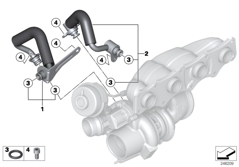 BMW 11538663517 Coolant Return Pipe