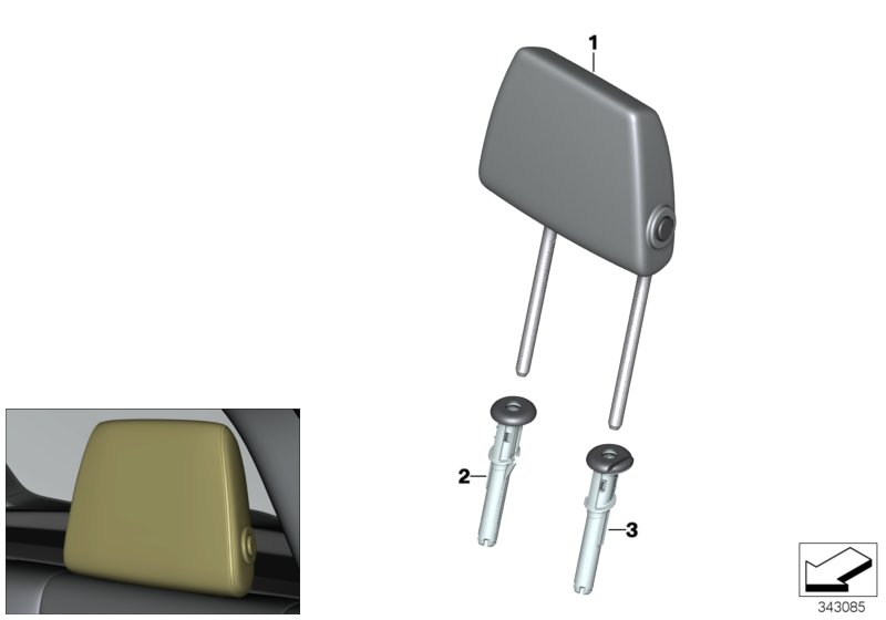 BMW 52207950533 HEADREST LEATHER