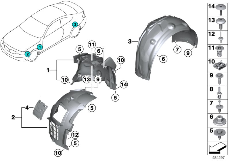 BMW 51718063034 Cover,Wheel Arch,Frontsection,Rear Right