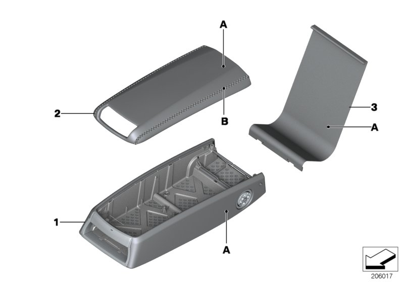 BMW 52207979630 Armrest, Lower Section, Rear Middle