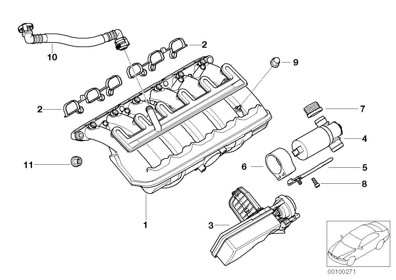 BMW 11157513756 Vent Hose