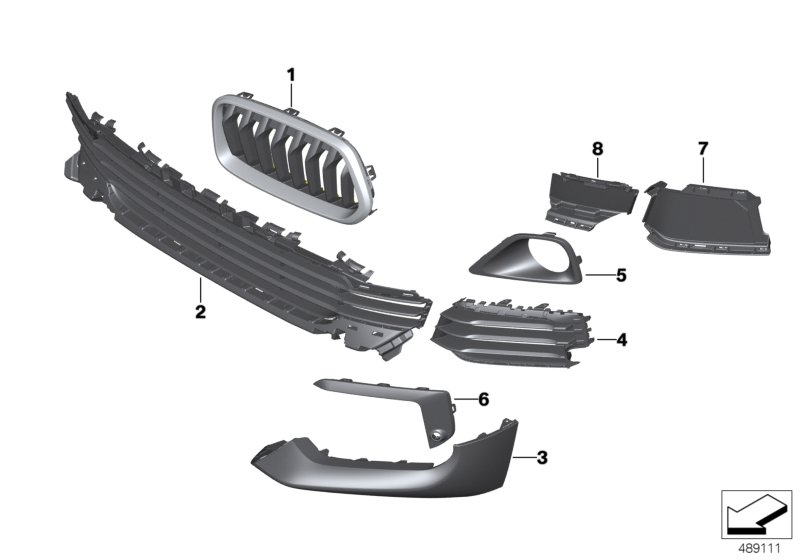 BMW 51117429017 Cover, Grille, Middle Left