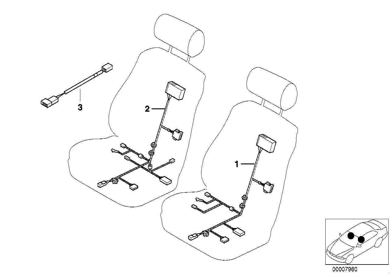 BMW 61007027240 Wiring Co-Drivers Side