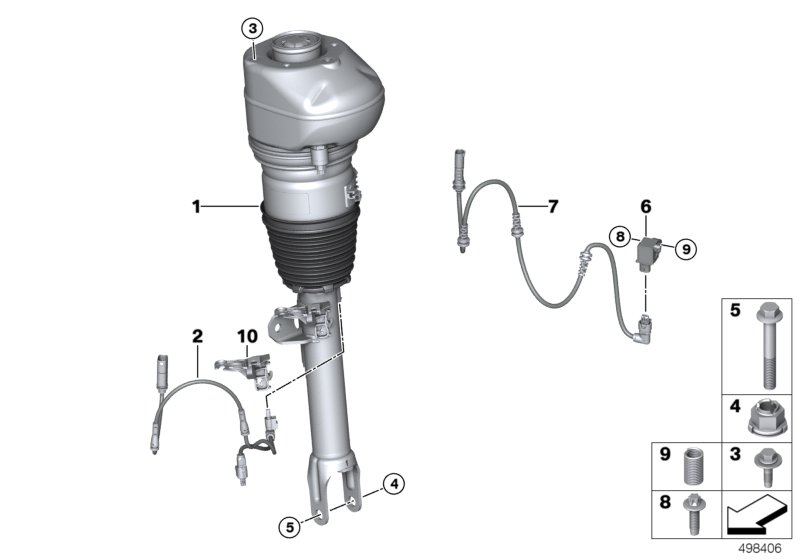 BMW 37107915970 Air Spring Strut Front Right