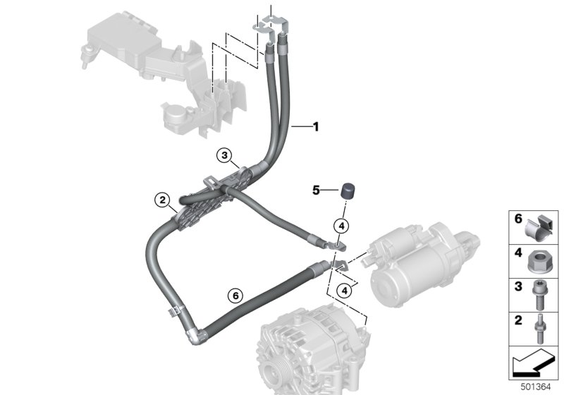 BMW 12428486584 CABLE ALTERNATOR-STARTER