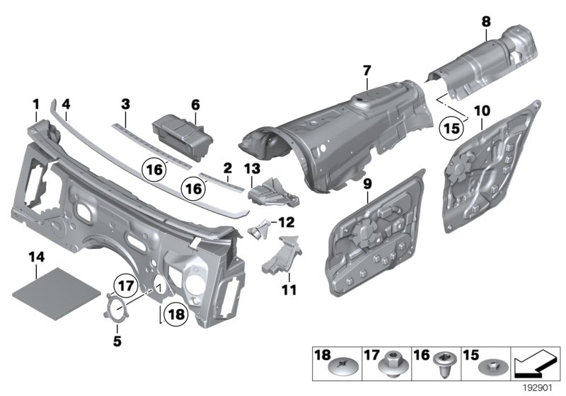 BMW 51487238847 Sound Insulation, Left Scuttle