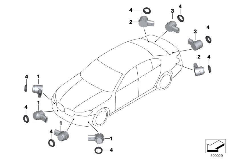 BMW 66209472226 ULTRASONIC SENSOR, ROYAL BUR