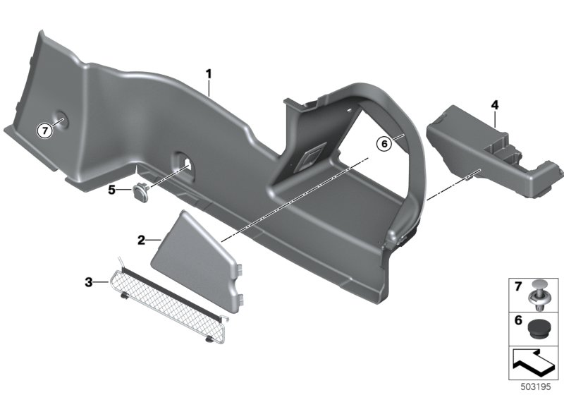 BMW 51477435262 RIGHT TRUNK TRIM