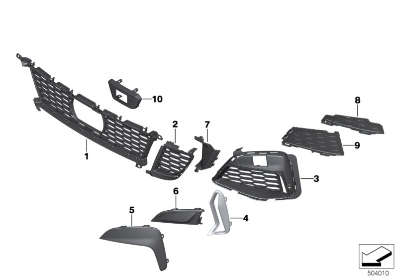 BMW 51118079595 TRIM COVER, GRILL, LEFT