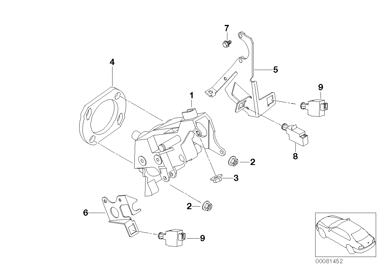 BMW 35101165604 Supporting Bracket, Foot Controls