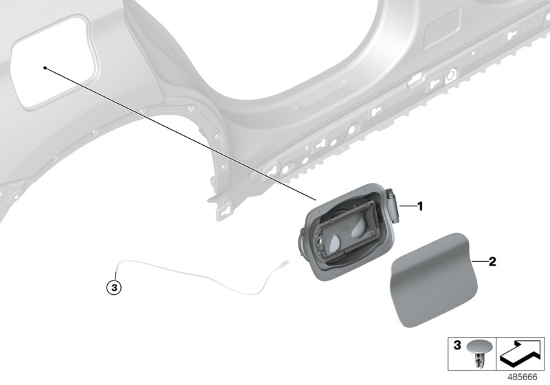 BMW 51177435374 Button, Emergency Operation